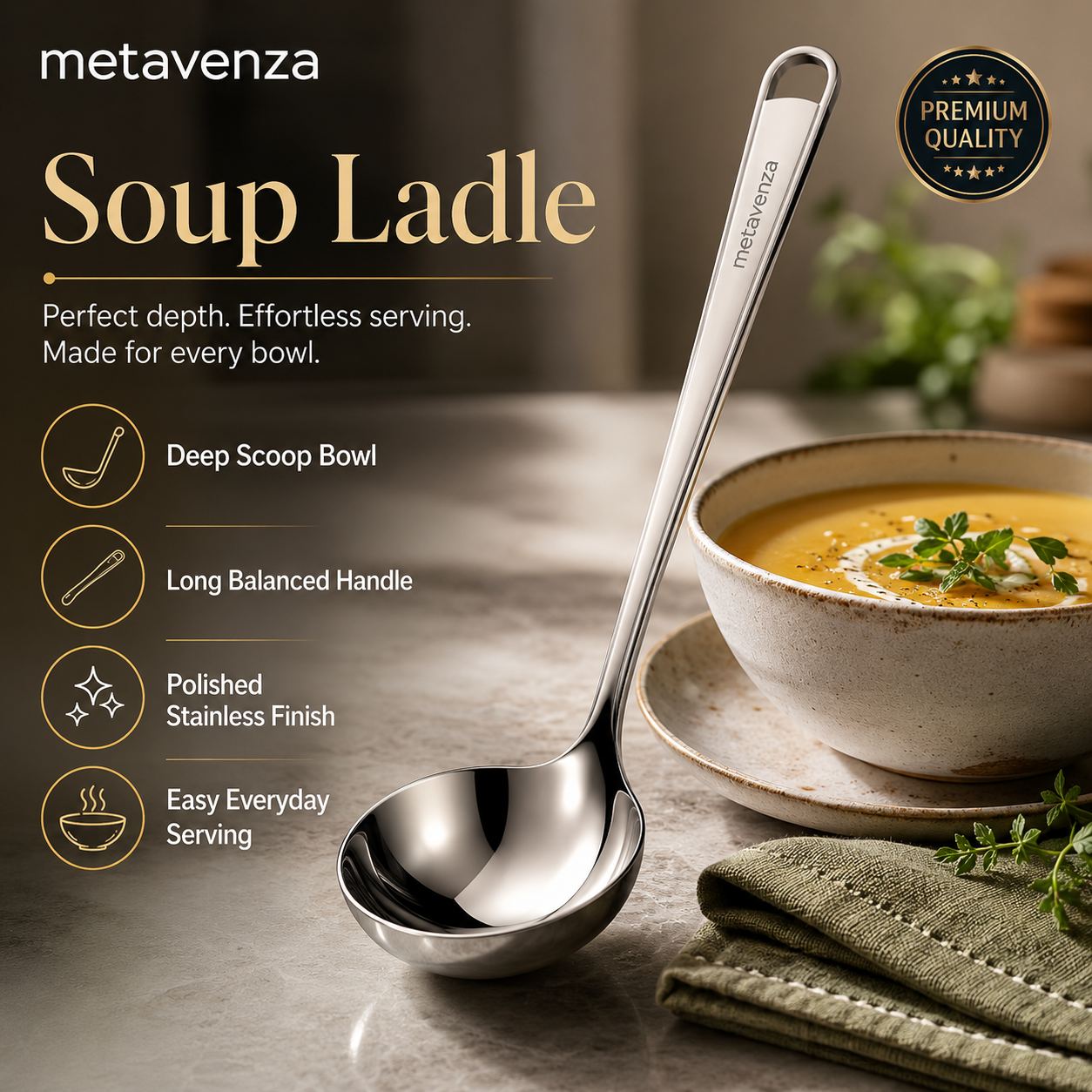 metaventrafit™ Stainless Steel Soup Ladle